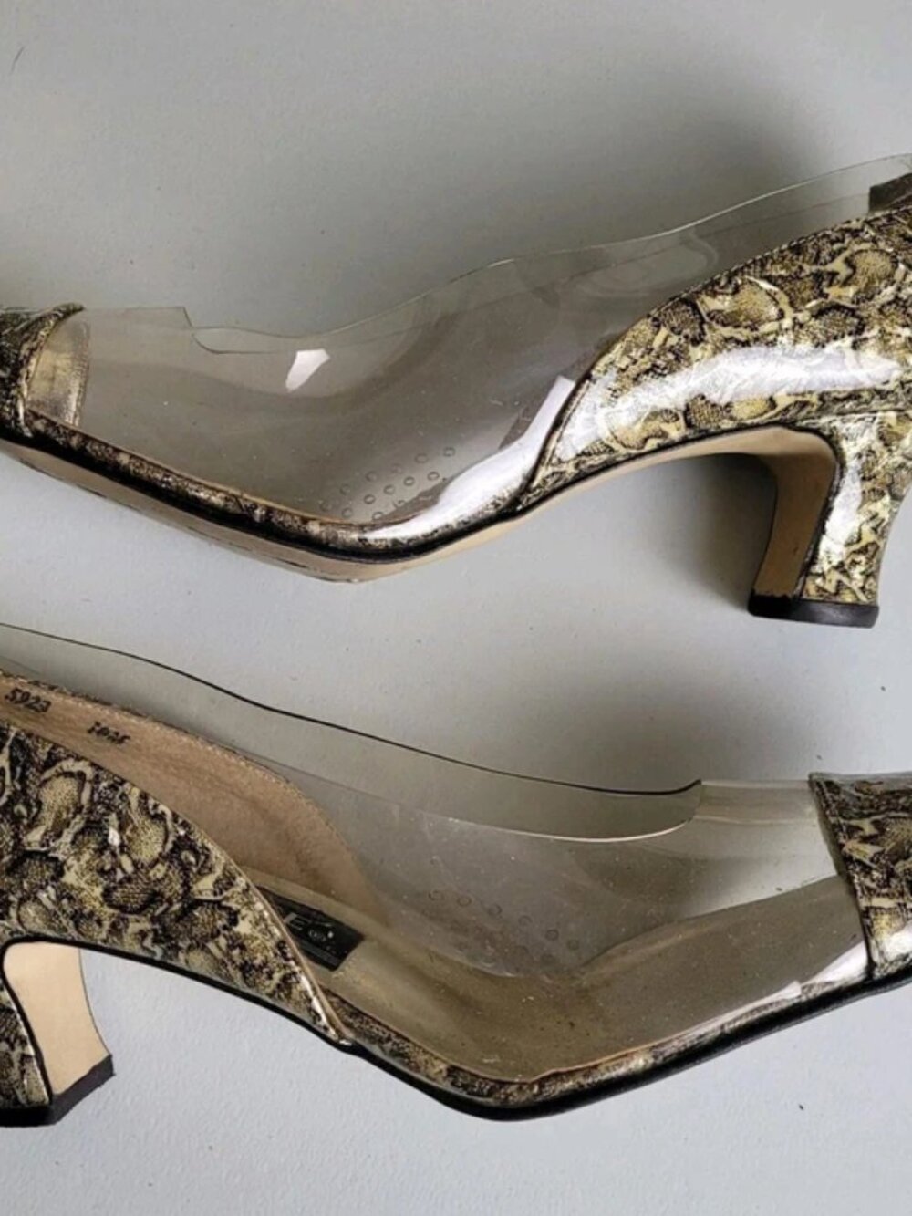 Heels Gold Black Print Women's Size 10